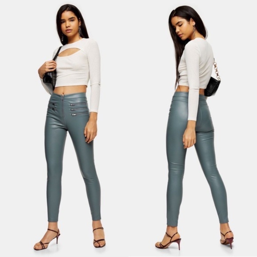 Topshop Sage Faux Leather Biker Pants